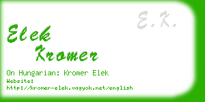 elek kromer business card